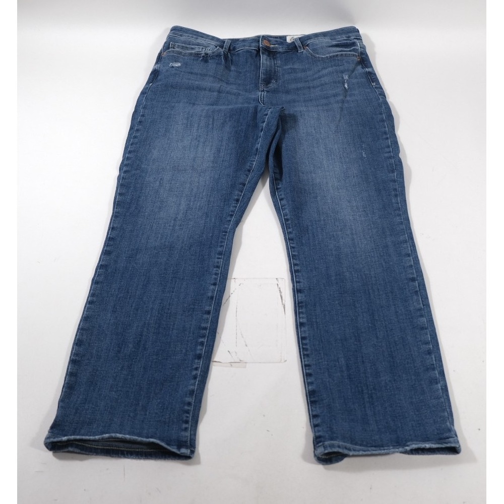 Cosmic Blue Love Jeans Womens 34 Blue Straight Leg Denim Mid Rise Distressed
